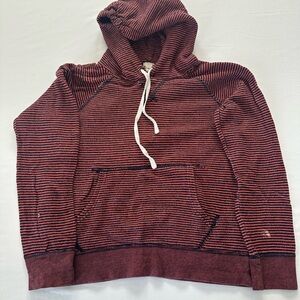 J. Crew Burgundy Striped Hoodie Sweater